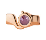 Hakenverschluss rosegold mit Kristallstein Dark Red 7mm (ID 5x2) 24K rosé vergoldet