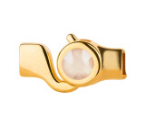 Haaksluiting goud met kristallen steen Crystal Ivory Cream 7mm (ID 5x2) 24K verguld