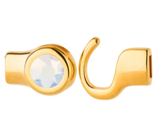 Chiusura a gancio oro pietra cristallo Crystal Transmission 7mm (ID 5x2) 24K placcato oro