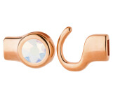 Haaksluiting roségoud met kristallen steen Crystal Transmission 7mm (ID 5x2) 24K roségoud verguld