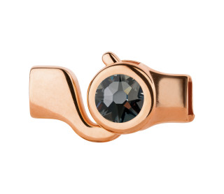 Cierre de gancho oro rosa con cristal Silver Night 7mm...
