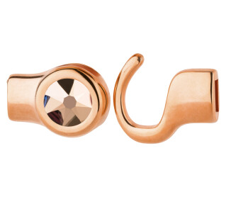 Hakenverschluss gold Kristallstein Crystal Rose Gold 7mm (ID 5x2) 24K vergoldet