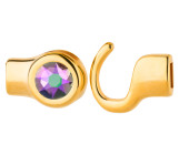 Cierre de gancho dorado con cristal Crystal Paradise Shine 7mm (ID 5x2) 24K chapado en oro