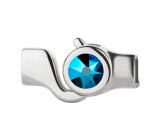 Cierre de gancho plata antigua con cristal Crystal Metallic Blue 7mm (ID 5x2) 999° plateado antiguo