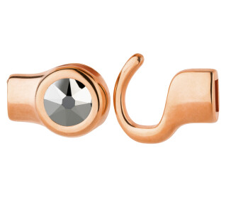 Haaksluiting roségoud met kristallen steen Crystal Light Chrome 7mm (ID 5x2) 24K roségoud verguld