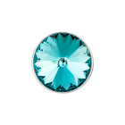 Slider with Rivoli Light Turquoise 12mm (ID 10x2mm) antique silver