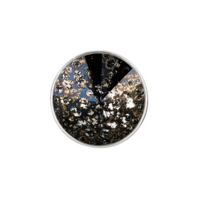 Slider plata antigua 14mm (ID 10x2mm) con Rivoli en Crystal Black Patina 12mm 999° plateado estilo antiguo