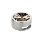 Slider argent antique 14mm (ID 10x2mm) avec Rivoli en Crystal Rose Patina 12mm 999° argenté style antique