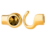 Hook clasp gold with crystal stone Crystal Dorado 7mm (ID 5x2) 24K gold-plated