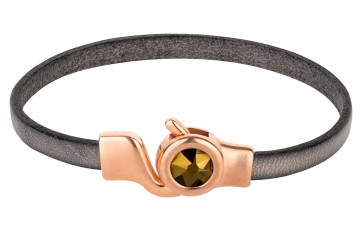 Haaksluiting rosegoud met kristalsteen Dorado 7mm (ID 5x2) 24K rosé verguld