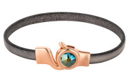 Haaksluiting roségoud met kristallen steen Crystal Iridescent Green 7mm (ID 5x2) 24K roségoud verguld