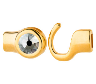 Chiusura a gancio oro pietra cristallo Crystal Blue Shade 7mm (ID 5x2) 24K placcato oro