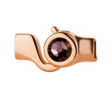 Cierre de gancho oro rosa con cristal Antique Pink 7mm (ID 5x2) 24K chapado en oro rosa