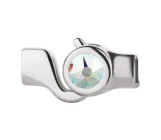 Hook clasp antique silver with crystal stone Crystal AB 7mm (ID 5x2) 999° antique silver-plated
