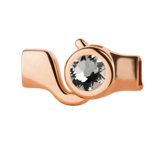 Hakenverschluss rosegold mit Kristallstein Crystal 7mm (ID 5x2) 24K rosé vergoldet