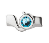 Fermeture à crochet argent antique avec un pierre de cristal Aquamarine 7mm (ID 5x2) 999° argenté