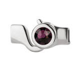 Chiusura a gancio argento antico con pietra cristallo Amethyst 7mm (ID 5x2) 999° placcato argento