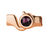 Hook closure rose gold with crystal stone Amethyst 7mm (ID 5x2) 24K rose gold plated