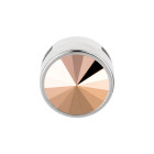 Slider argento antico 14mm (ID 10x2mm) con Rivoli in Crystal Rose Gold 12mm 999° argentato stile antico