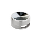 Slider antique silver 14mm (ID 10x2mm) with Rivoli in Jet Hematite 12mm 999° silver plated