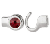 Chiusura a gancio argento antico con cristallo Siam 7mm (ID 5x2) 999° argentato antico