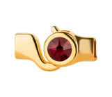 Hook clasp gold with crystal stone Siam 7mm (ID 5x2) 24K gold-plated