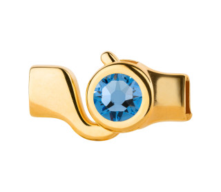 Hakenverschluss gold mit Kristallstein Light Sapphire 7mm...