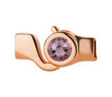 Hook closure rose gold with crystal stone Light Amethyst 7mm (ID 5x2) 24K rose gold plated