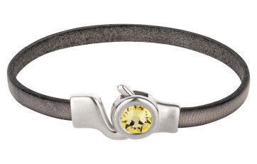 Chiusura a gancio argento antico con pietra cristallo Jonquil 7mm (ID 5x2) 999° placcato argento