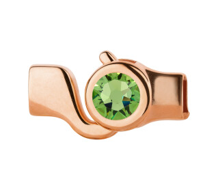Hook closure rose gold with crystal stone Peridot 7mm (ID...