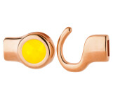 Chiusura a gancio oro rosa pietra cristallo Yellow Opal 7mm (ID 5x2)