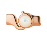 Hook closure rose gold with crystal stone White Opal 7mm (ID 5x2) 24K rose gold plated