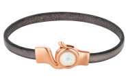 Hakenverschluss rosegold mit Kristallstein White Opal 7mm (ID 5x2) 24K rosé vergoldet