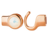 Hakenverschluss rosegold mit Kristallstein White Opal 7mm (ID 5x2) 24K rosé vergoldet