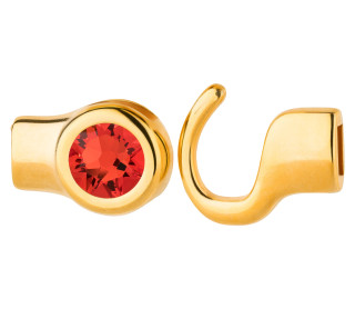 Hook clasp gold with crystal stone Hyacinth 7mm (ID 5x2) 24K gold-plated