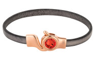 Hakenverschluss rosegold mit Kristallstein Hyacinth 7mm (ID 5x2) 24K rosé vergoldet