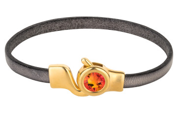 Chiusura a gancio oro con cristallo Fireopal 7mm (ID 5x2) 24K placcato oro