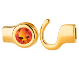 Chiusura a gancio oro con cristallo Fireopal 7mm (ID 5x2) 24K placcato oro