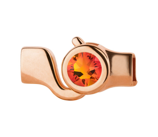 Chiusura a gancio oro rosa con cristallo Fireopal 7mm (ID 5x2) 24K placcato oro rosa