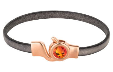 Chiusura a gancio oro rosa con cristallo Fireopal 7mm (ID 5x2) 24K placcato oro rosa