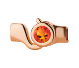 Chiusura a gancio oro rosa con cristallo Fireopal 7mm (ID 5x2) 24K placcato oro rosa