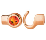 Chiusura a gancio oro rosa con cristallo Fireopal 7mm (ID 5x2) 24K placcato oro rosa