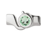 Hook closure silver antique with crystal stone in Chrysolite 7mm (ID 5x2) 999° antique silver plated