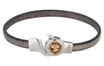 Hakenverschluss antik silber mit Kristallstein Lt Colorado Topaz 7mm (ID 5x2) 999° antik versilbert