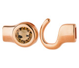 Hook clasp rose gold with crystal stone Lt Colorado Topaz 7mm (ID 5x2) 24K rose gold-plated