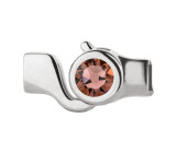 Fermeture à crochet argent antique avec un pierre de cristal Blush Rose 7mm (ID 5x2) 999° argenté