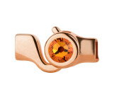 Fermeture à crochet or rose avec un pierre de cristal Tangerine 7mm (ID 5x2) 24K plaqué or rose