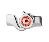 Fermeture à crochet argent antique avec un pierre de cristal Rose Peach 7mm (ID 5x2) 999° argenté