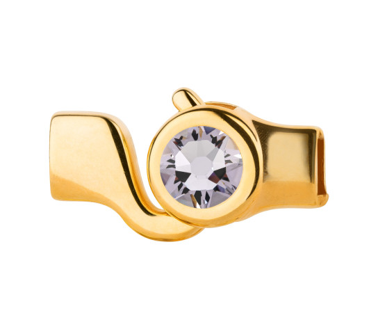 Chiusura a gancio oro con cristallo Smoky Mauve 7mm (ID 5x2) 24K placcato oro