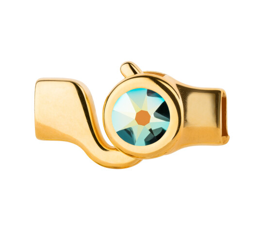 Chiusura a gancio oro pietra cristallo Jet AB 7mm (ID 5x2)